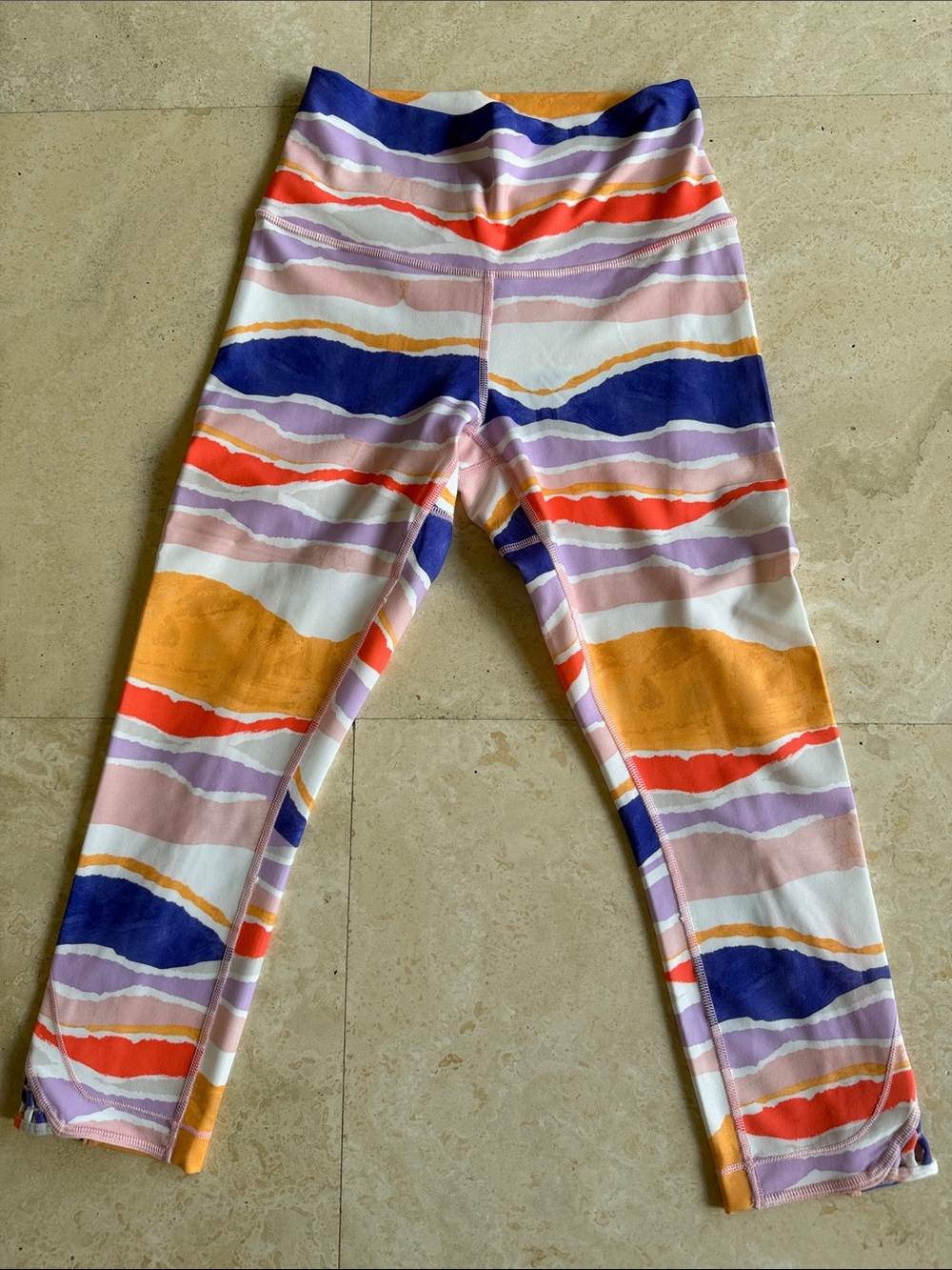 lululemon athletica Multicolor Wave-Print Leggings - Purple/Orange/Blue/Red